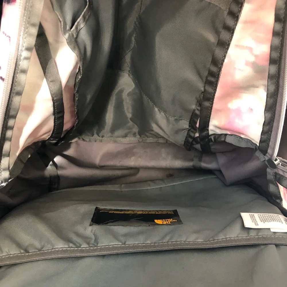 The North Face Pink Orange and Gray Floral Print Backpack